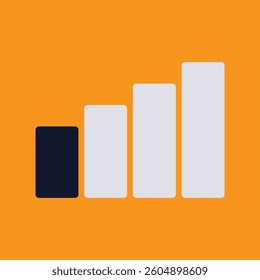 Mobile network signal, Signal strength indicator. Vector illustration