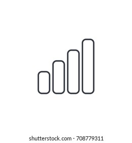 mobile network signal thin line icon. Linear vector illustration. Pictogram isolated on white background