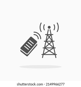 mobile network tower glyph icon. Can be used for digital product, presentation, print design and more.