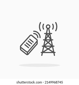 Mobile network tower line icon. Can be used for digital product, presentation, print design and more.
