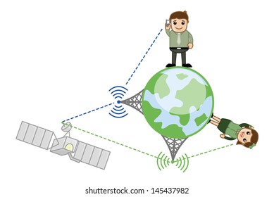 Mobile Network - Vector Illustration