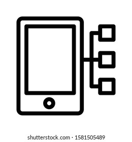 mobile network vector thin line icon 