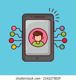 mobile networking Vector illustration on a transparent background.Premium quality symbols. vector line flat  icon for concept and graphic design.