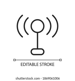 Mobile networks app pixel perfect linear icon. Antennas. Cell towers. Wireless internet. Thin line customizable illustration. Contour symbol. Vector isolated outline drawing. Editable stroke