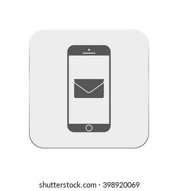 Mobile new message or mail icon.