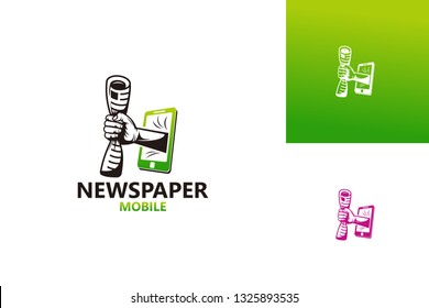 Mobile Newspaper Logo Template Design Vector, Emblem, Design Concept, Creative Symbol, Icon