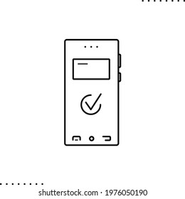 Mobile NFC ticket vector icon in outlines