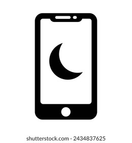 Mobile Night Mode Icon, Vector Graphics Illustrations 