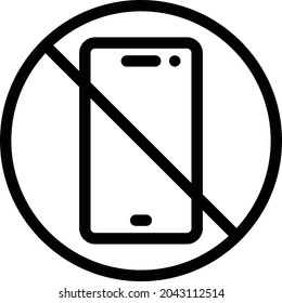 mobile not allowed vector thin line icon