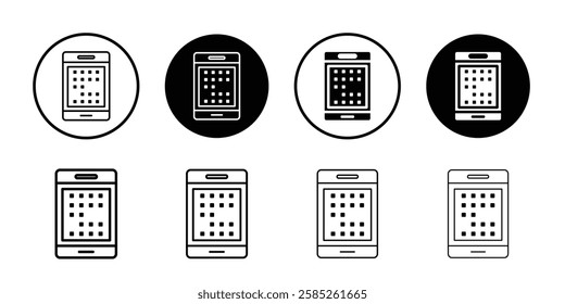 Mobile notch icon Black line art vector logo set