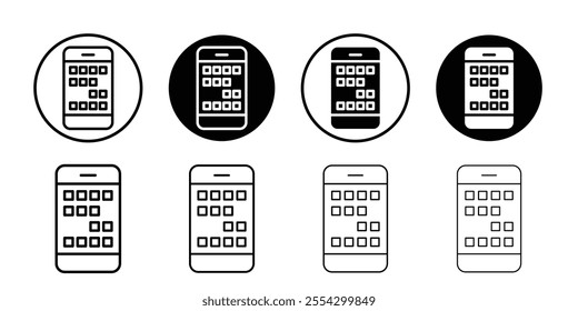 Mobile notch icon Black and white outline vector