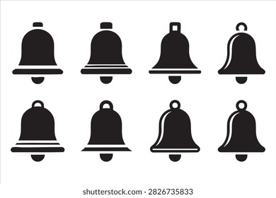 Mobile notification bell icons with alarm and reminder symbols vector pack