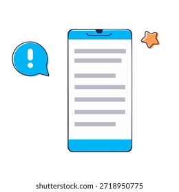 Notificación móvil. Centro de notificaciones, Ilustración vectorial