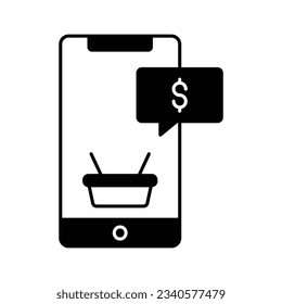 Aviso móvil Icono de vector de glifos que puede editar o modificar fácilmente


