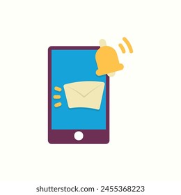 ícono de la notificación móvil, ícono aislado en fondo claro, perfecto para el Sitio web, blog, logotipo, Diseño gráfico, redes sociales, interfaz de usuario, App móvil