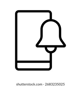 Ícone de Notificação de Dispositivo Móvel Alerta de Smartphone e Símbolo de Lembrete por Push