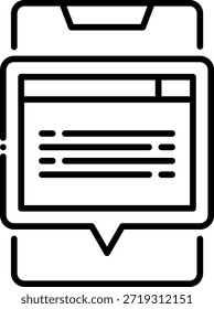 Ilustración vectorial de icono de notificación móvil