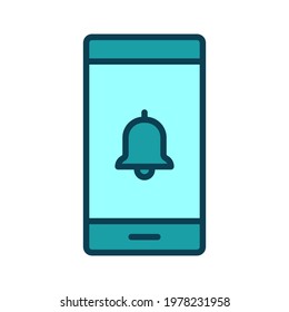 Mobile, notification, message icon vector image. Can also be used for cyber security. Suitable for use on web apps, mobile apps and print media.