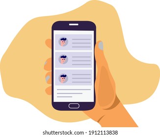 Mobile notifications, illustration, vector on a white background.