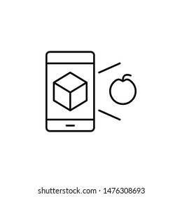 Mobile, object, augmented reality, camera, apple icon. Element of augmented real
