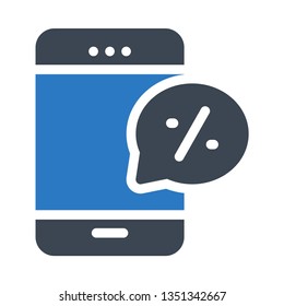 mobile offer bubble glyph double color