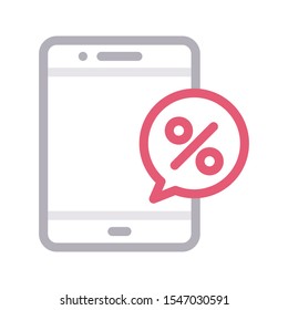 mobile offer colour line icon 
