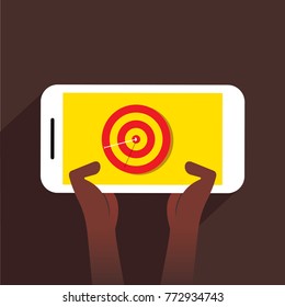 mobile on dart board game concept design, business concept