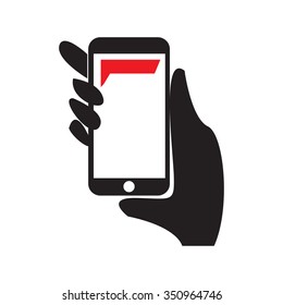 mobile on hand icon