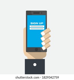 Handy mit Anmeldebildschirm. Vektordesign