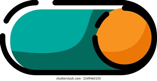 Mobile on and off button, illustration, vector on a white background.
