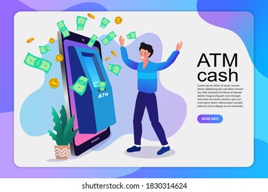 Mobile online banking and payment concept. Smart phone as ATM. money transfers, financial transactions and digital financial services.