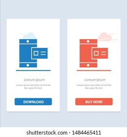 Mobile, Online, Chalk, Profile  Blue and Red Download and Buy Now web Widget Card Template. Vector Icon Template background