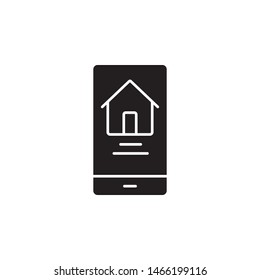 mobile, online, house icon. Simple glyph, flat vector of Real Estate icons for UI and UX, website or mobile application