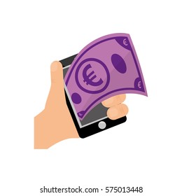 Mobile online payment icon vector illustration graphic design