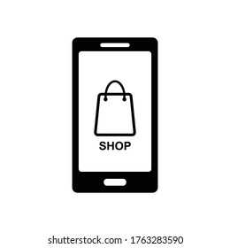 mobile online shopping icon vector