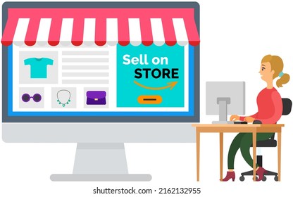 Mobile online shopping. People buy dresses, clothes and accessories in online shops. Shoppers buying on internet sale. Special offer, discount concept. Clothing store on internet, mobile commerce