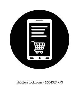 Mobile online shopping vector icon design