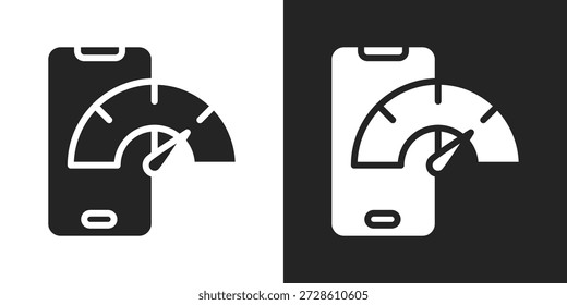 Mobile Optimization Icon In Black And White Glyph Style