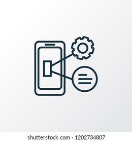 Mobile optimization icon line symbol. Premium quality isolated smartphone element in trendy style.