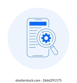 Mobile Optimization Icon – Mobile-friendly design for improved SEO. Vector icon.