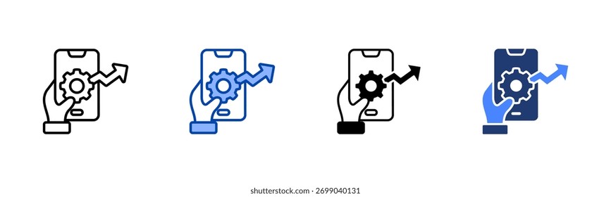 Ícone de Otimização Móvel definir coleção de vários estilos