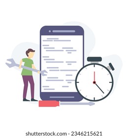 Mobile Optimization illustration useable for  both web or mobile app design