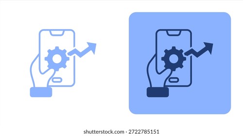 Optimización móvil mixtaIlustración de color de dos tonos y contraste de iconos de fondo
