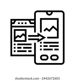 mobile optimization seo line icon vector. mobile optimization seo sign. isolated contour symbol black illustration