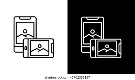 Design de Conjunto de Ícones Brancos de Otimização Móvel