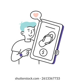 Mobile Order Vector Style Illustration 
