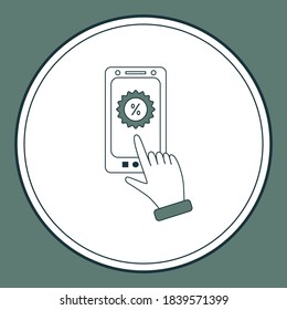 Mobile ordering. Online shopping. Vector icon. Vector illustration