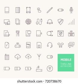 Mobile Outline Icons for web and mobile apps