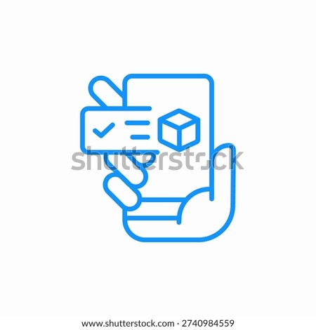 mobile package check icon sign vector