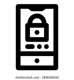 icono de candado móvil símbolo de signo aislado ilustración vectorial - con iconos de contorno de estilo